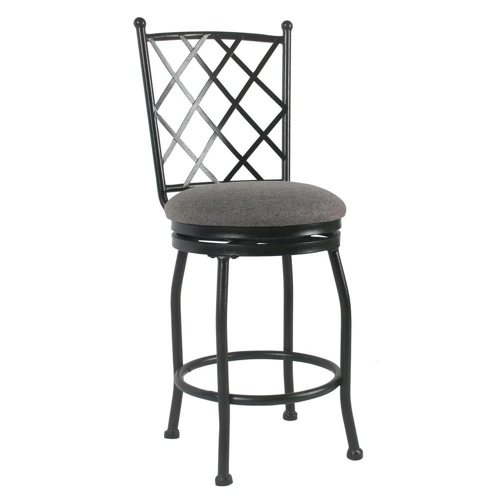 Tristan Metal 24 in. Black Bar Stool by Homepop 4 Tristan Metal 24 in. Black Bar Stool by Homepop - Image 4