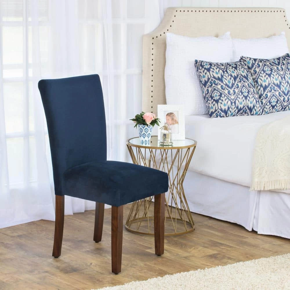 Parsons Dark Navy Blue Velvet Upholstered Dining Chair (Set of 2) by Homepop 7 Parsons Dark Navy Blue Velvet Upholstered Dining Chair (Set of 2) by Homepop - Image 7