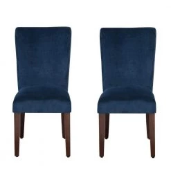 Parsons Dark Navy Blue Velvet Upholstered Dining Chair (Set of 2) by Homepop 10 Parsons Dark Navy Blue Velvet Upholstered Dining Chair (Set of 2) by Homepop -Homepop Sales dark navy blue velvet homepop dining chairs k6805 b215 4f 1000