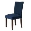 Parsons Dark Navy Blue Velvet Upholstered Dining Chair (Set of 2) by Homepop