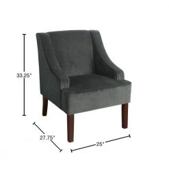 Dark Grey Swoop Arm Velvet Accent Chair by Homepop 10 Dark Grey Swoop Arm Velvet Accent Chair by Homepop -Homepop Sales deep gray velvet homepop accent chairs k6499 b229 40 1000