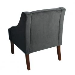 Dark Grey Swoop Arm Velvet Accent Chair by Homepop 11 Dark Grey Swoop Arm Velvet Accent Chair by Homepop -Homepop Sales deep gray velvet homepop accent chairs k6499 b229 66 1000