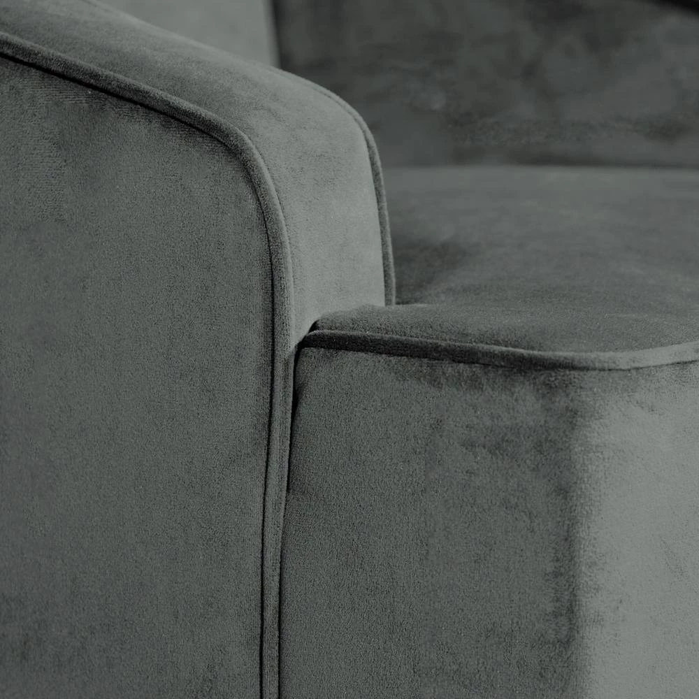 Dark Grey Swoop Arm Velvet Accent Chair by Homepop 6 Dark Grey Swoop Arm Velvet Accent Chair by Homepop - Image 6