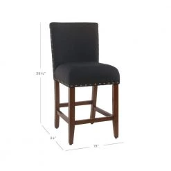 Deep Navy Upholstery with Nailheads 24 in. Counter Height Barstool by Homepop 12 Deep Navy Upholstery with Nailheads 24 in. Counter Height Barstool by Homepop -Homepop Sales deep navy blue homepop bar stools k7570 24 f2176 1f 1000