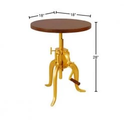 Regan 18 in. Elm and Gold Adjustable Round End Table by Carolina Cottage 6 Regan 18 in. Elm and Gold Adjustable Round End Table by Carolina Cottage -Homepop Sales elm and gold carolina cottage end side tables cf3931elmgld 40 1000
