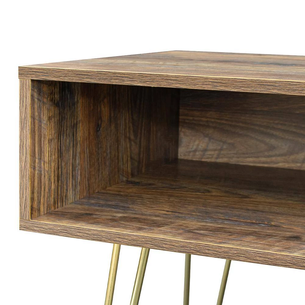 41.73 in. Espresso Modern Entertainment Center Media TV Console with Gold Metal Legs and 2 shelves fit TVs up to 60 in. by Aoibox 9 41.73 in. Espresso Modern Entertainment Center Media TV Console with Gold Metal Legs and 2 shelves fit TVs up to 60 in. by Aoibox - Image 9