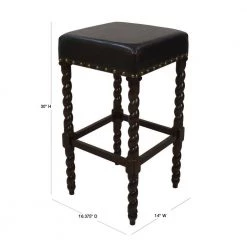 Remick 30 in. Espresso Barley Twist Upholstered Bar Stool by Carolina Cottage 7 Remick 30 in. Espresso Barley Twist Upholstered Bar Stool by Carolina Cottage -Homepop Sales espresso carolina cottage bar stools 3664 espbr 40 1000