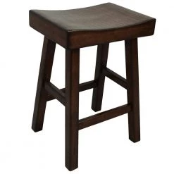 Colborn 25 in. Espresso Thick Saddle Seat Stool by Carolina Cottage
