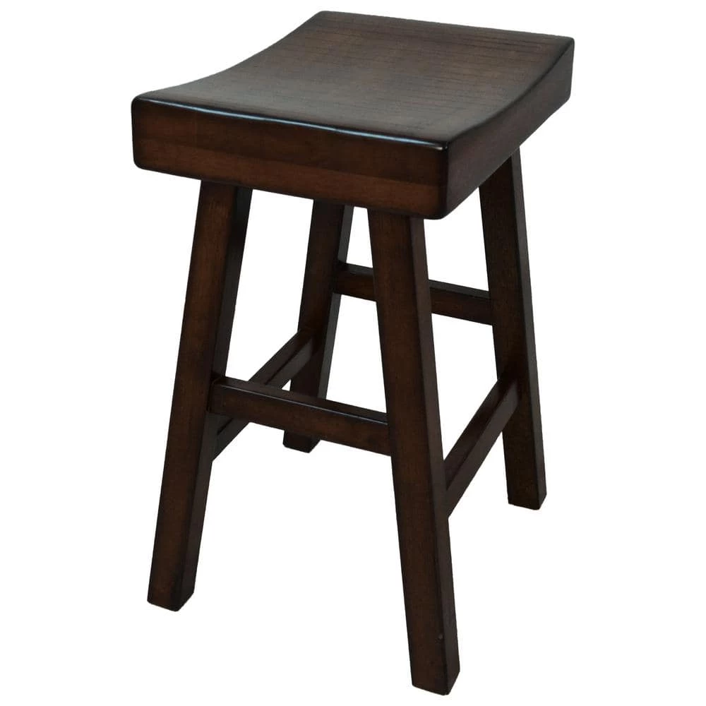 Colborn 25 in. Espresso Thick Saddle Seat Stool by Carolina Cottage 2 Colborn 25 in. Espresso Thick Saddle Seat Stool by Carolina Cottage - Image 2