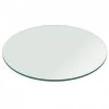 43 in. Clear Round Glass Table Top, 1/4 in. Thickness Tempered Flat Edge Polished by Fab Glass and Mirror