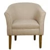 Chunky Barrel Shaped Flax Brown Textured Accent Chair by Homepop
