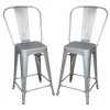 Adeline 24 in. Galvanized Metal Counter Stool (Set of 2) by Carolina Cottage