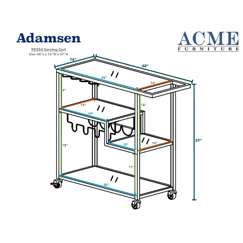 Serving Cart on Wheels, Champagne & Mirror Kitchen Storage Wine Liquor Cart Stand with Portable Handle by Aoibox 7 Serving Cart on Wheels, Champagne & Mirror Kitchen Storage Wine Liquor Cart Stand with Portable Handle by Aoibox - Image 7