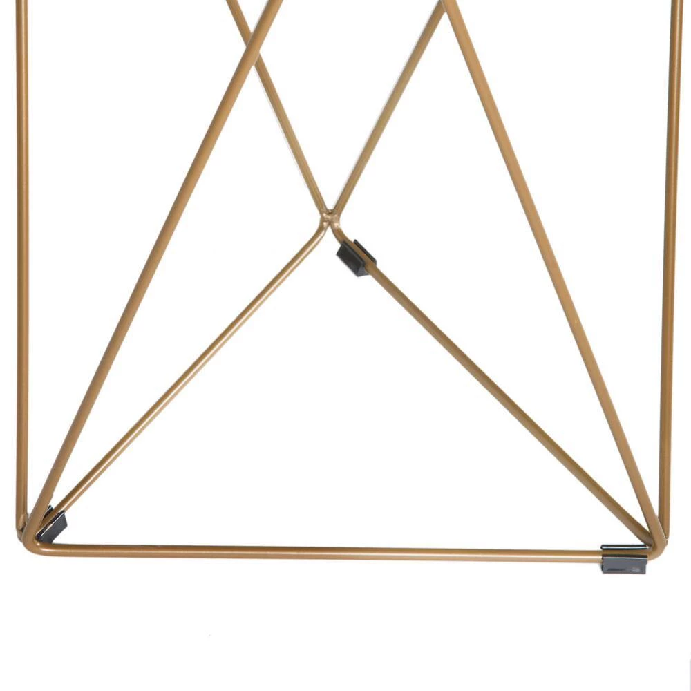 24 in. Metal Accent Triangle Gold Base Round Mirror Top Accent Table by Homepop 7 24 in. Metal Accent Triangle Gold Base Round Mirror Top Accent Table by Homepop - Image 7