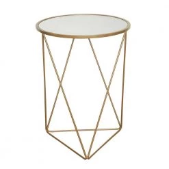 24 in. Metal Accent Triangle Gold Base Round Mirror Top Accent Table by Homepop 15 24 in. Metal Accent Triangle Gold Base Round Mirror Top Accent Table by Homepop -Homepop Sales gold base with mirror top homepop end side tables k7243 c3 1000