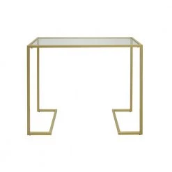 Monaco 38 in. Gold Standard Rectangle Glass Console Table by Carolina Cottage