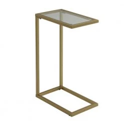 Ansley Gold Glass Top Tray Table by Carolina Cottage