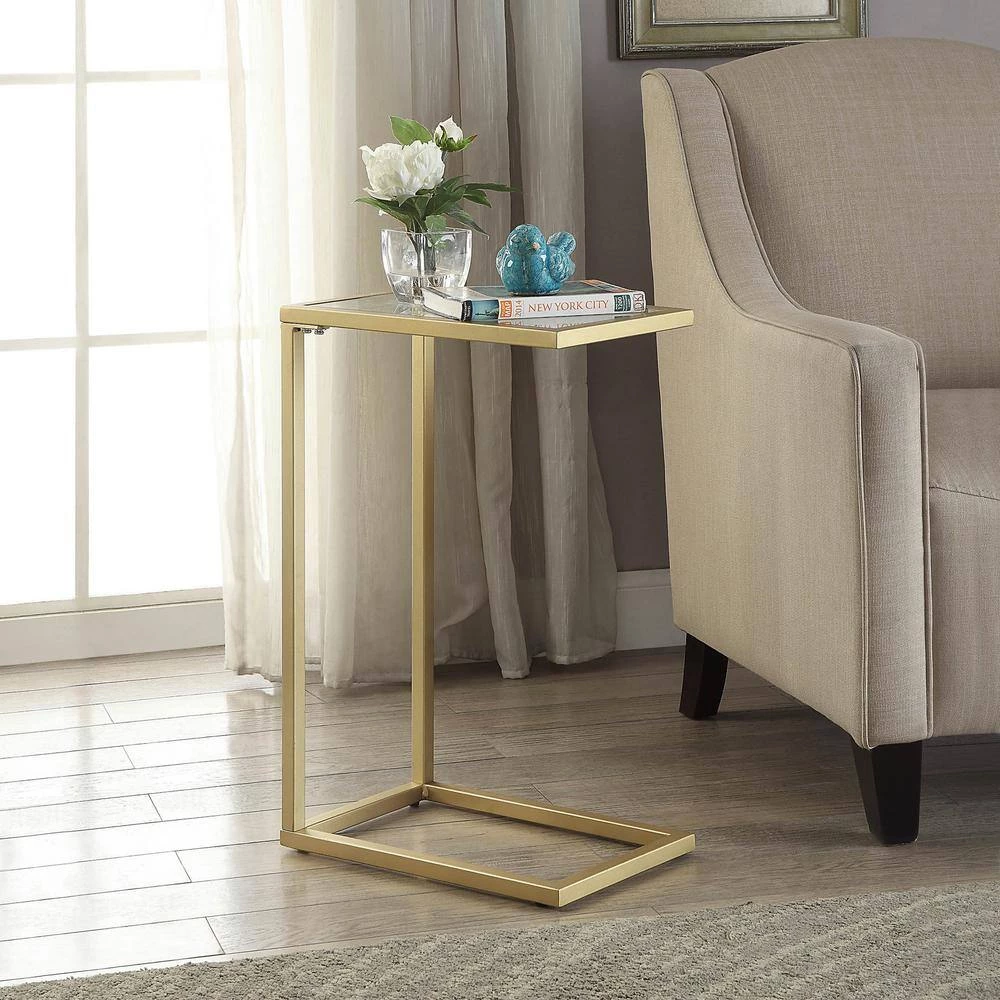 Ansley Gold Glass Top Tray Table by Carolina Cottage 5 Ansley Gold Glass Top Tray Table by Carolina Cottage - Image 5