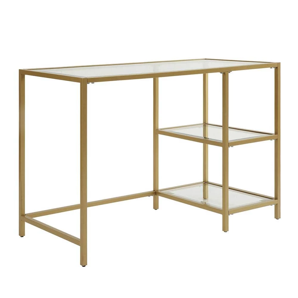 42 in. Rectangular Gold Writing Desks with Glass Top by Carolina Cottage 1 42 in. Rectangular Gold Writing Desks with Glass Top by Carolina Cottage