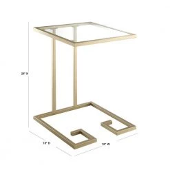 Royce Gold Powder Coated End Table by Carolina Cottage -Homepop Sales gold powder coated finish carolina cottage end side tables cf1818g gld 40 1000