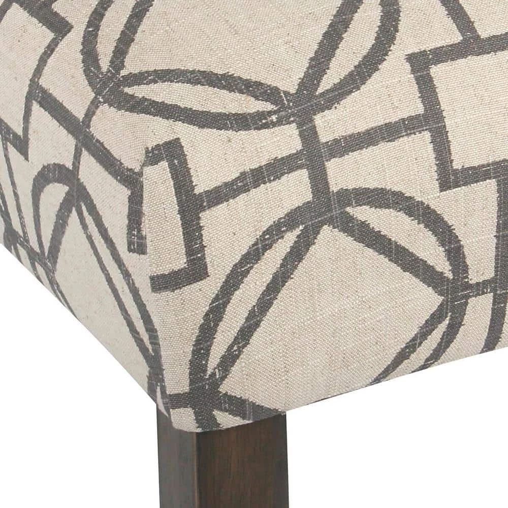 Parsons 24 in. Gray Lattice Bar Stool by Homepop 6 Parsons 24 in. Gray Lattice Bar Stool by Homepop - Image 6