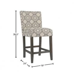 Parsons 24 in. Gray Lattice Bar Stool by Homepop 11 Parsons 24 in. Gray Lattice Bar Stool by Homepop -Homepop Sales gray and tan homepop bar stools k6858 24 a825 40 1000