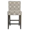 Parsons 24 in. Gray Lattice Bar Stool by Homepop
