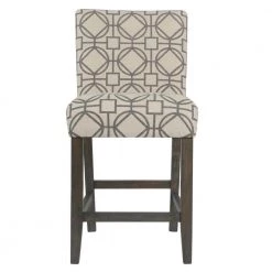 Parsons 24 in. Gray Lattice Bar Stool by Homepop