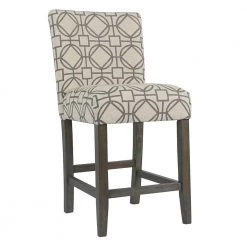 Parsons 24 in. Gray Lattice Bar Stool by Homepop 12 Parsons 24 in. Gray Lattice Bar Stool by Homepop -Homepop Sales gray and tan homepop bar stools k6858 24 a825 c3 1000