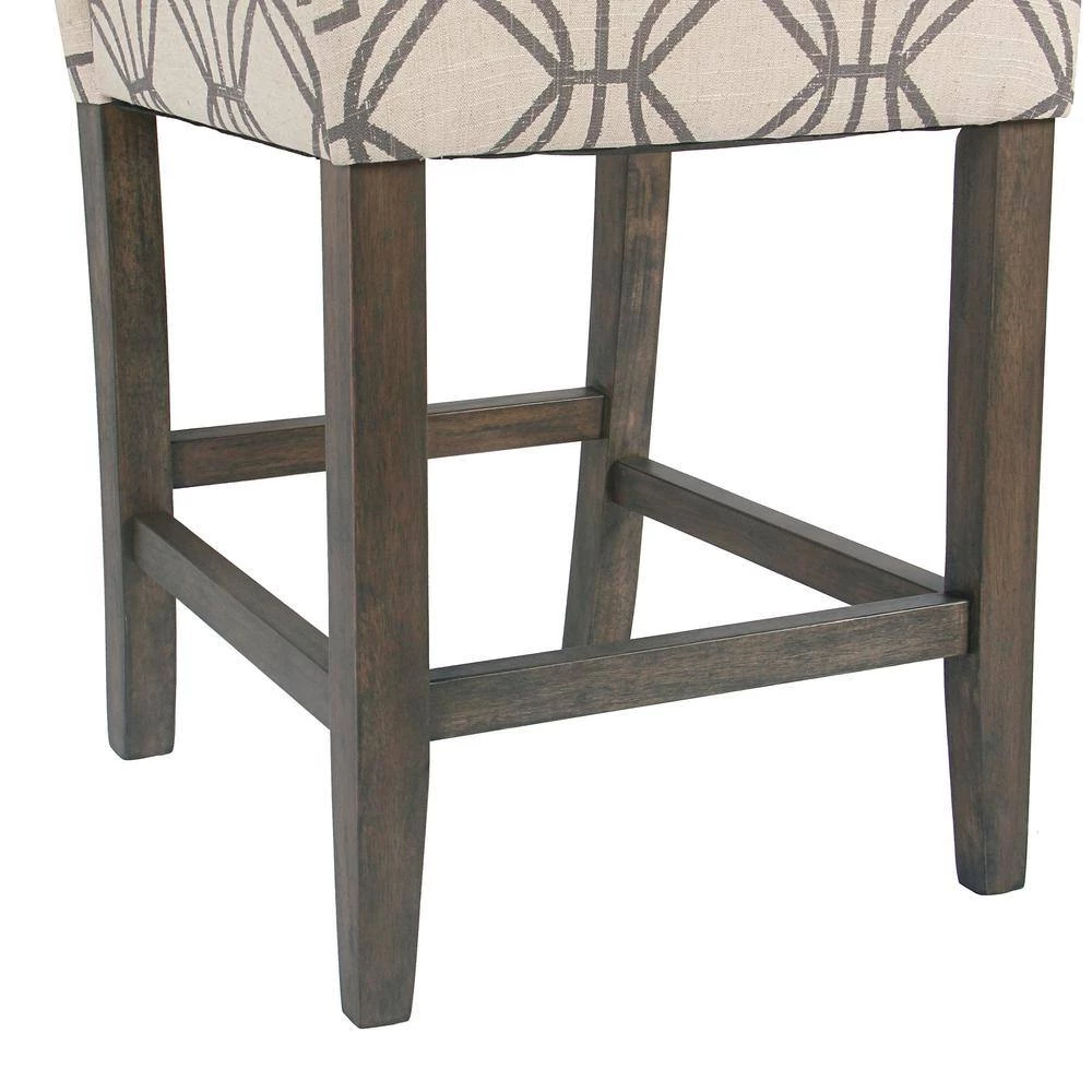 Parsons 24 in. Gray Lattice Bar Stool by Homepop 8 Parsons 24 in. Gray Lattice Bar Stool by Homepop - Image 8