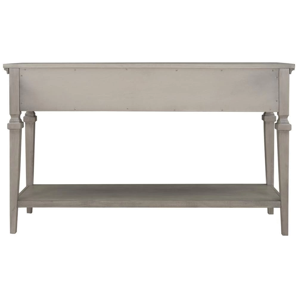 50 in. L x 15 in. D x 30 in. H Retro Style Console Table with 3 Top Drawers & Open Bottom Shelf, Easy Assembly (Gray) by Aoibox 5 50 in. L x 15 in. D x 30 in. H Retro Style Console Table with 3 Top Drawers & Open Bottom Shelf, Easy Assembly (Gray) by Aoibox - Image 5