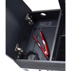 Gray Wooden Vanity Table with Mirror And 3 Compartments by Aoibox 16 Gray Wooden Vanity Table with Mirror And 3 Compartments by Aoibox -Homepop Sales gray aoibox makeup vanities snmx090 44 1000