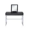Gray Wooden Vanity Table with Mirror And 3 Compartments by Aoibox