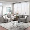 100 in. W Fabric Sectional Sofa Couch L-Shaped Couch for Home Use with 3 Pillows Included, Gray by Aoibox