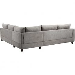 100 in. W Fabric Sectional Sofa Couch L-Shaped Couch for Home Use with 3 Pillows Included, Gray by Aoibox 20 100 in. W Fabric Sectional Sofa Couch L-Shaped Couch for Home Use with 3 Pillows Included, Gray by Aoibox -Homepop Sales gray aoibox sectional sofas snmx344 77 1000
