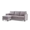 82.6 in. W Gray Straight Arm 2-Piece Linen L-shape Reversible Sectional Sofa with Handy Side Pocket in Black Family by Aoibox