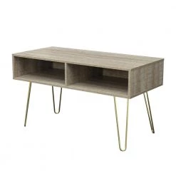 41.73 in. Gray Modern Entertainment Center Media TV Console with 4 Gold Metal Legs and 2 shelves fit TVs up to 60 in. by Aoibox 12 41.73 in. Gray Modern Entertainment Center Media TV Console with 4 Gold Metal Legs and 2 shelves fit TVs up to 60 in. by Aoibox -Homepop Sales gray aoibox tv stands snmx195 40 1000