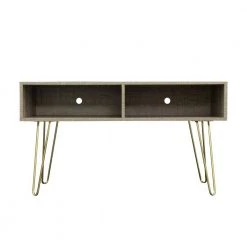 41.73 in. Gray Modern Entertainment Center Media TV Console with 4 Gold Metal Legs and 2 shelves fit TVs up to 60 in. by Aoibox 14 41.73 in. Gray Modern Entertainment Center Media TV Console with 4 Gold Metal Legs and 2 shelves fit TVs up to 60 in. by Aoibox -Homepop Sales gray aoibox tv stands snmx195 77 1000
