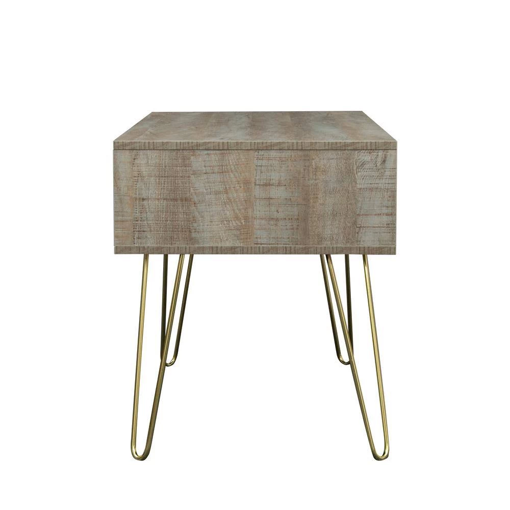 41.73 in. Gray Modern Entertainment Center Media TV Console with 4 Gold Metal Legs and 2 shelves fit TVs up to 60 in. by Aoibox 2 41.73 in. Gray Modern Entertainment Center Media TV Console with 4 Gold Metal Legs and 2 shelves fit TVs up to 60 in. by Aoibox - Image 2