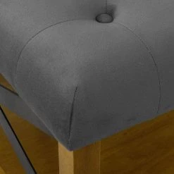 Gray Tufted Ottoman with Black Metal and Honey Oak Wood Legs with Storage 20 in. H x 30 in. W x 30 in. D by Homepop 15 Gray Tufted Ottoman with Black Metal and Honey Oak Wood Legs with Storage 20 in. H x 30 in. W x 30 in. D by Homepop -Homepop Sales gray homepop ottomans k8537 b305 1f 1000