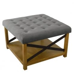 Gray Tufted Ottoman with Black Metal and Honey Oak Wood Legs with Storage 20 in. H x 30 in. W x 30 in. D by Homepop 13 Gray Tufted Ottoman with Black Metal and Honey Oak Wood Legs with Storage 20 in. H x 30 in. W x 30 in. D by Homepop -Homepop Sales gray homepop ottomans k8537 b305 c3 1000