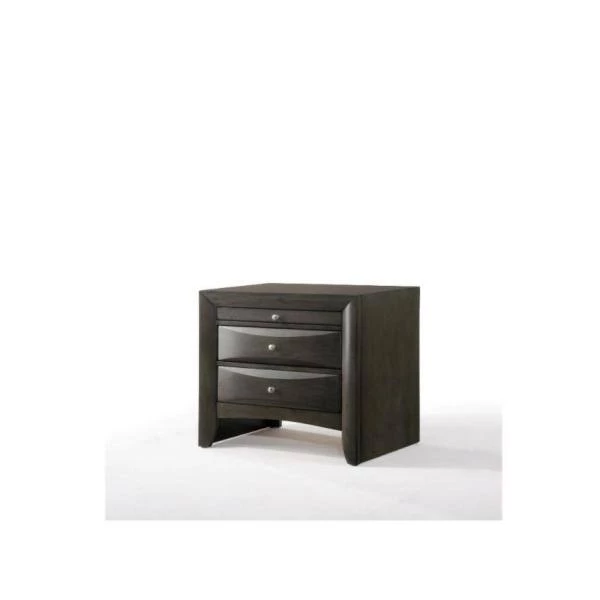 Ireland Storage 2-Drw & 1-Tray Gray Oak Nightstand with DT English Front & Back 26" x 17" x 25"H by Aoibox 5 Ireland Storage 2-Drw & 1-Tray Gray Oak Nightstand with DT English Front & Back 26" x 17" x 25"H by Aoibox - Image 5