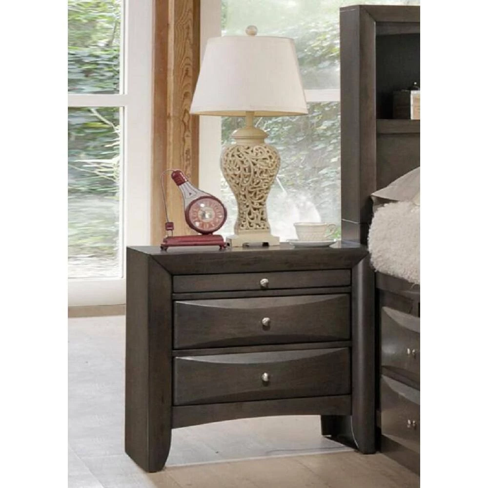 Ireland Storage 2-Drw & 1-Tray Gray Oak Nightstand with DT English Front & Back 26" x 17" x 25"H by Aoibox 6 Ireland Storage 2-Drw & 1-Tray Gray Oak Nightstand with DT English Front & Back 26" x 17" x 25"H by Aoibox - Image 6