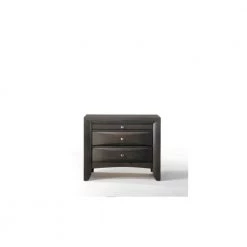 Ireland Storage 2-Drw & 1-Tray Gray Oak Nightstand with DT English Front & Back 26" x 17" x 25"H by Aoibox