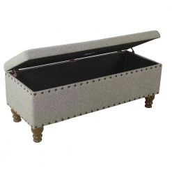 Luxury Gray Woven Storage Bench with Nailhead Trim 18 in. Height x 46 in. Width x 18 in. Depth by Homepop 21 Luxury Gray Woven Storage Bench with Nailhead Trim 18 in. Height x 46 in. Width x 18 in. Depth by Homepop -Homepop Sales gray woven homepop bedroom benches k8563 f2111 1f 1000