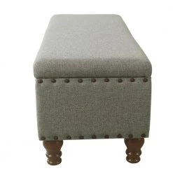 Luxury Gray Woven Storage Bench with Nailhead Trim 18 in. Height x 46 in. Width x 18 in. Depth by Homepop 20 Luxury Gray Woven Storage Bench with Nailhead Trim 18 in. Height x 46 in. Width x 18 in. Depth by Homepop -Homepop Sales gray woven homepop bedroom benches k8563 f2111 4f 1000