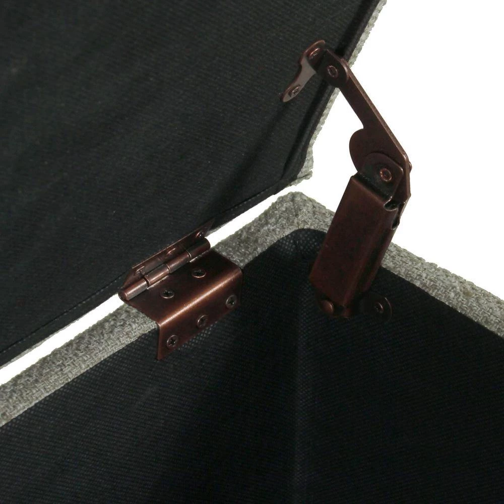 Luxury Gray Woven Storage Bench with Nailhead Trim 18 in. Height x 46 in. Width x 18 in. Depth by Homepop 11 Luxury Gray Woven Storage Bench with Nailhead Trim 18 in. Height x 46 in. Width x 18 in. Depth by Homepop - Image 11