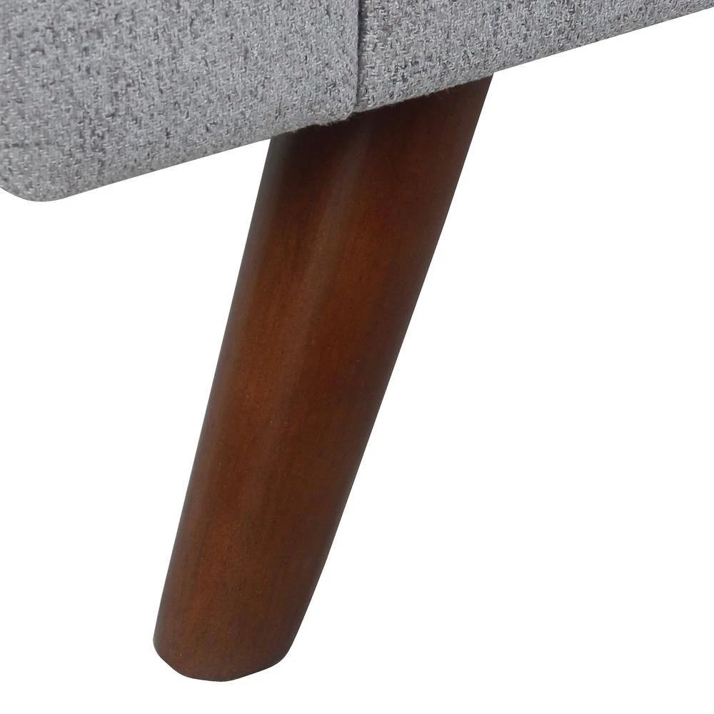 Modern Gray Woven Storage Bench with Wood Legs 21 in. Height x 60 in. Width x 18 in. Depth by Homepop 8 Modern Gray Woven Storage Bench with Wood Legs 21 in. Height x 60 in. Width x 18 in. Depth by Homepop - Image 8