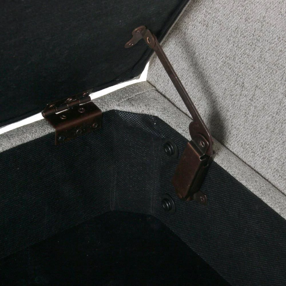 Modern Gray Woven Storage Bench with Wood Legs 21 in. Height x 60 in. Width x 18 in. Depth by Homepop 7 Modern Gray Woven Storage Bench with Wood Legs 21 in. Height x 60 in. Width x 18 in. Depth by Homepop - Image 7