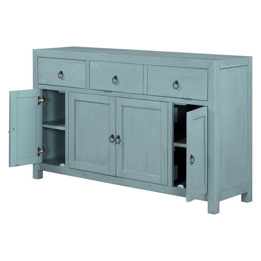 60 in. W x 15.9 in. D x 36.2 in. H Wood Storage Cabinet with 2 Drawers and 2 Shelves, Sideboard Table Cabinet, Green by Aoibox 11 60 in. W x 15.9 in. D x 36.2 in. H Wood Storage Cabinet with 2 Drawers and 2 Shelves, Sideboard Table Cabinet, Green by Aoibox - Image 11